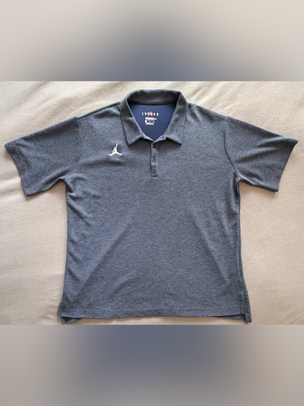 Jordan - Dark Blue - Men's Polo with White Jumpman - Large - Standard Fit